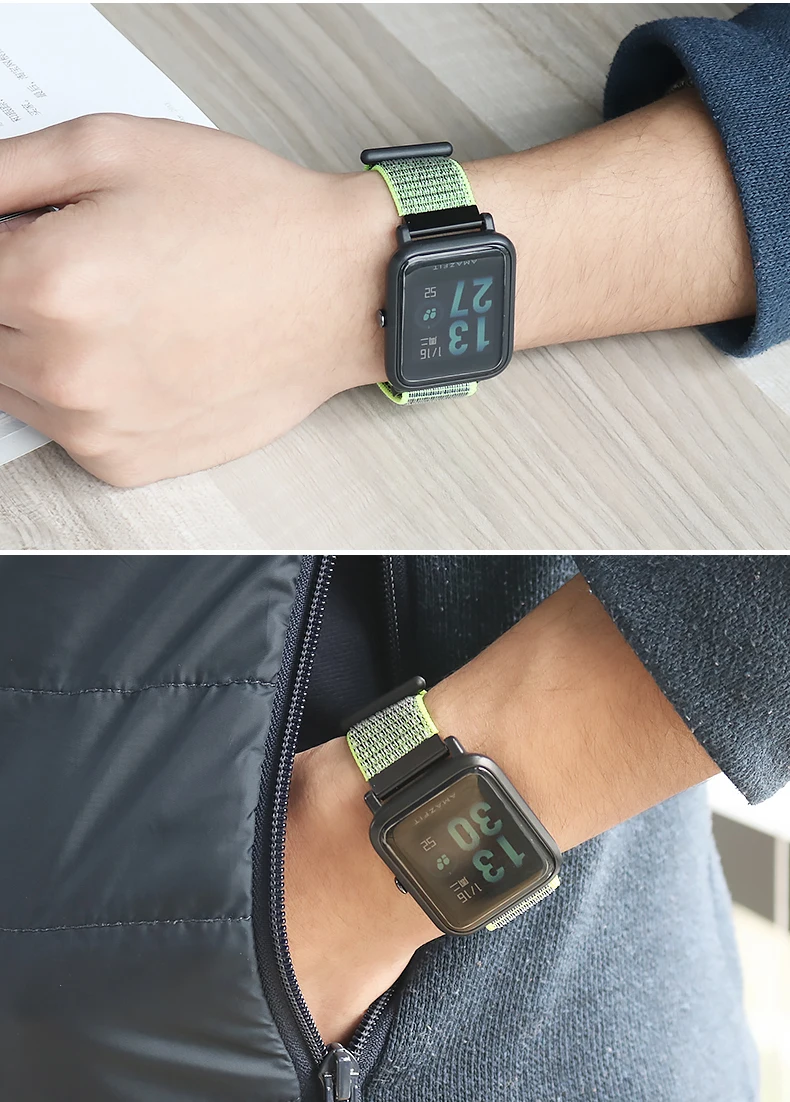 Amazfit ремешок Bip Ticwatch E samsung gear S2 SIKAI 20 мм нейлоновый спортивный ремешок на липучке дышащий для смарт-часов Hua mi Xiaomi mi