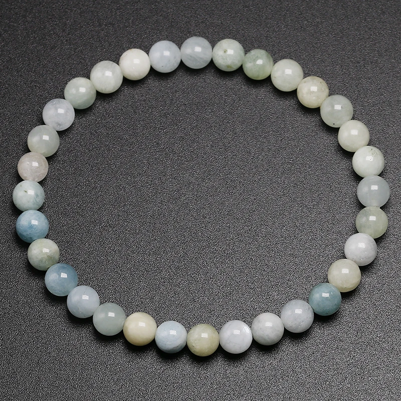 Genuine Natural Gem Stone Bracelet Meditation Mala Spirituality Green Morganite beryl Jewelry Women Men Wedding Party Bracelet