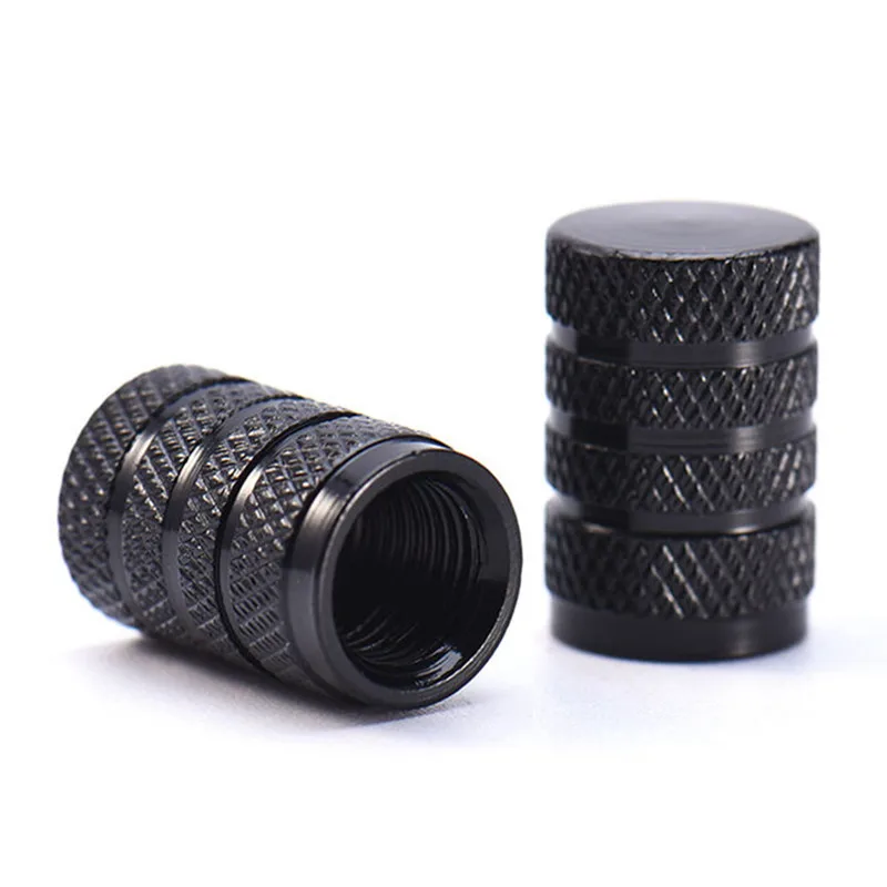 NEW 4PCS Black Aluminum Car Accessories Vehicle unique design Car Truck Air Port Cover Tire Rim Tire Valve Caps Wheel Stems Caps