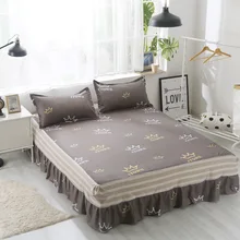 Home Textile Aloe Cotton Bed Skirt Bed Linen Lace Bedspread Cartoon Bed Cover Twin Full Queen