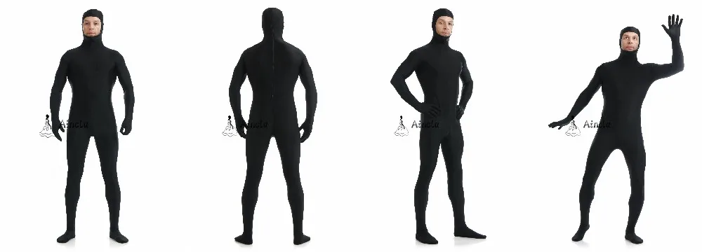 Ainclu Open Face Zentai Cat Suit Green Black White Cosplay Spandex Kids Adult Halloween Party -Zentai shop online