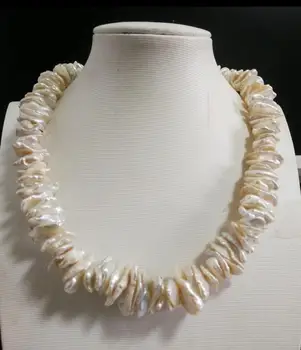 

Ladies gift huge 16 mm Natural Baroque white south sea pearl necklace 18 "