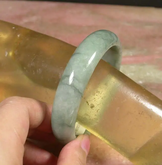 

Certified Green 100% Natural A stone stoneite Bangle Bracelet 59mm 390420