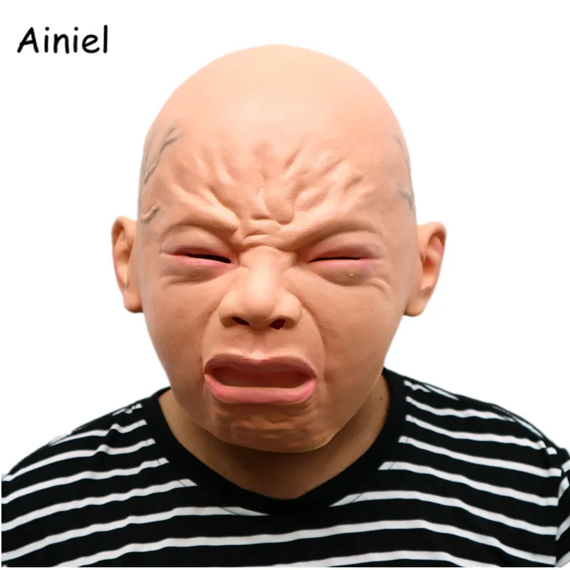 

Crying Baby Terror Mask Full Face Cosplay Costume Halloween Terrified Scary Latex Mask Carnival Party Cosplay Costume Men Women