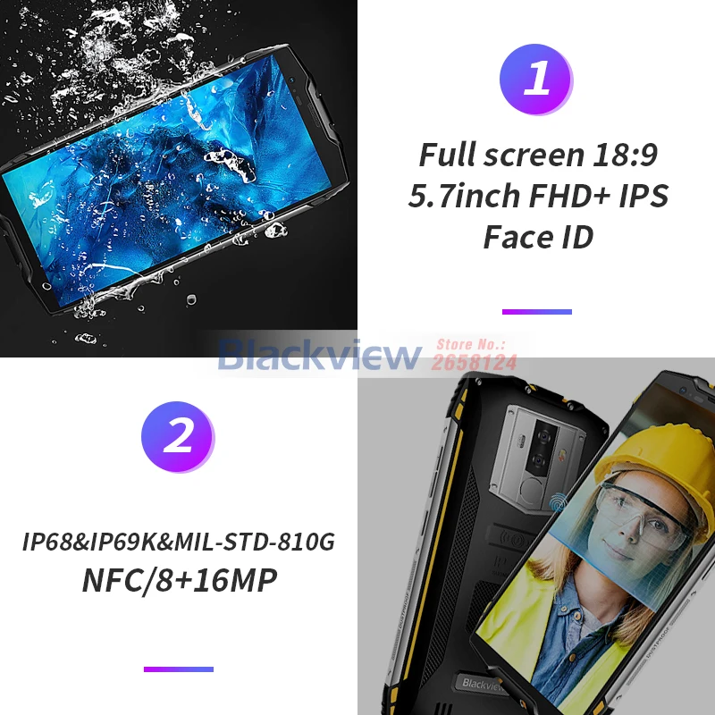 Blackview BV6800 Pro смартфон с 5 7 дюймовым дисплеем восьмиядерным процессором MT6750T ОЗУ 4