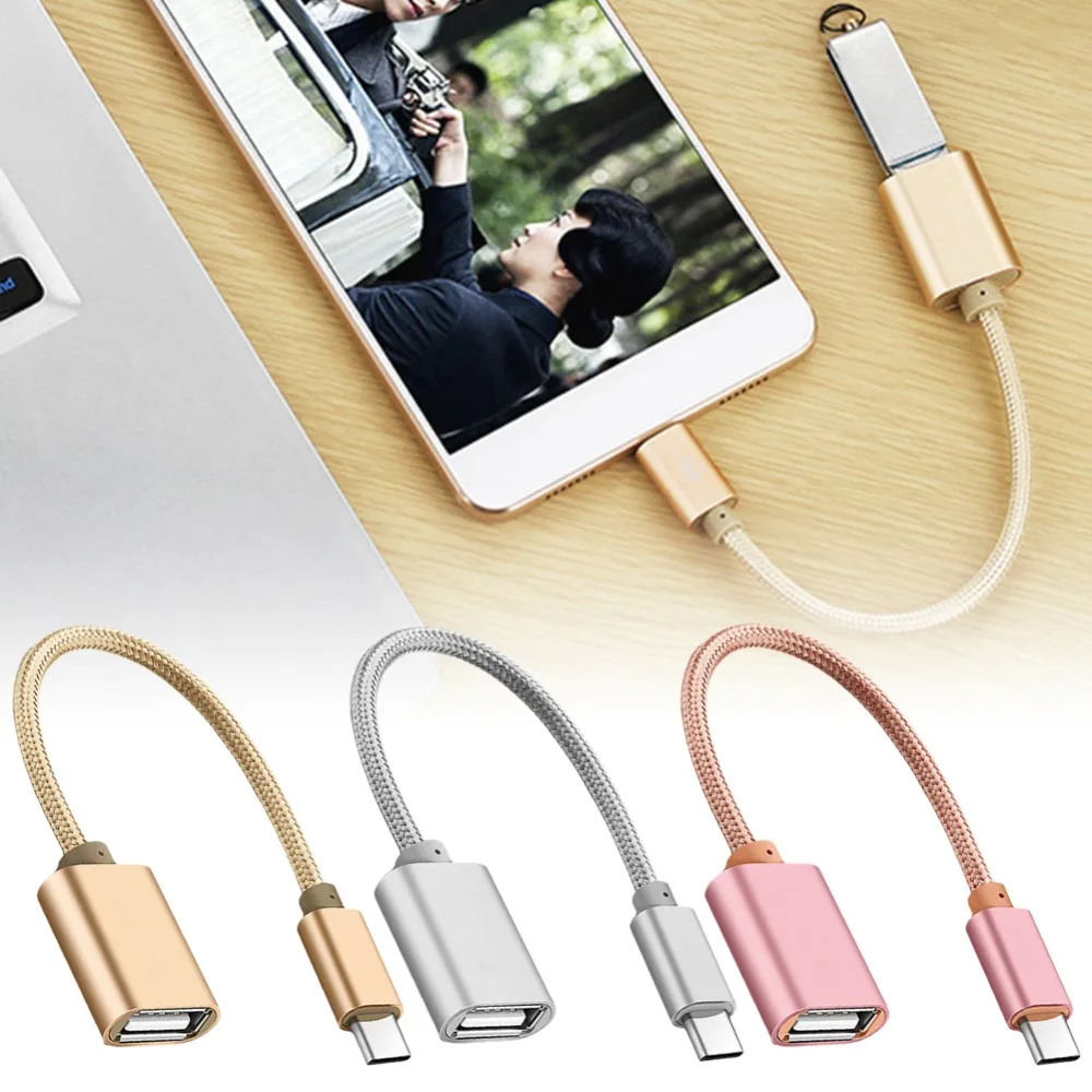 Металлический кабель-адаптер USB C 3 1 Type папа-USB мама OTG для синхронизации данных |