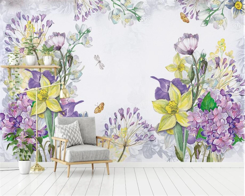 Us 885 41 Offbeibehang Custom Wallpaper Home Decoration Modern European Watercolor Floral Tv Background Wall Murals Wallpaper For Walls 3 D In Us 885 41 Offbeibehang Custom Wallpaper Home Decoration Modern European Watercolor Floral Tv Background Wall Murals Wallpaper For Walls 3 D In