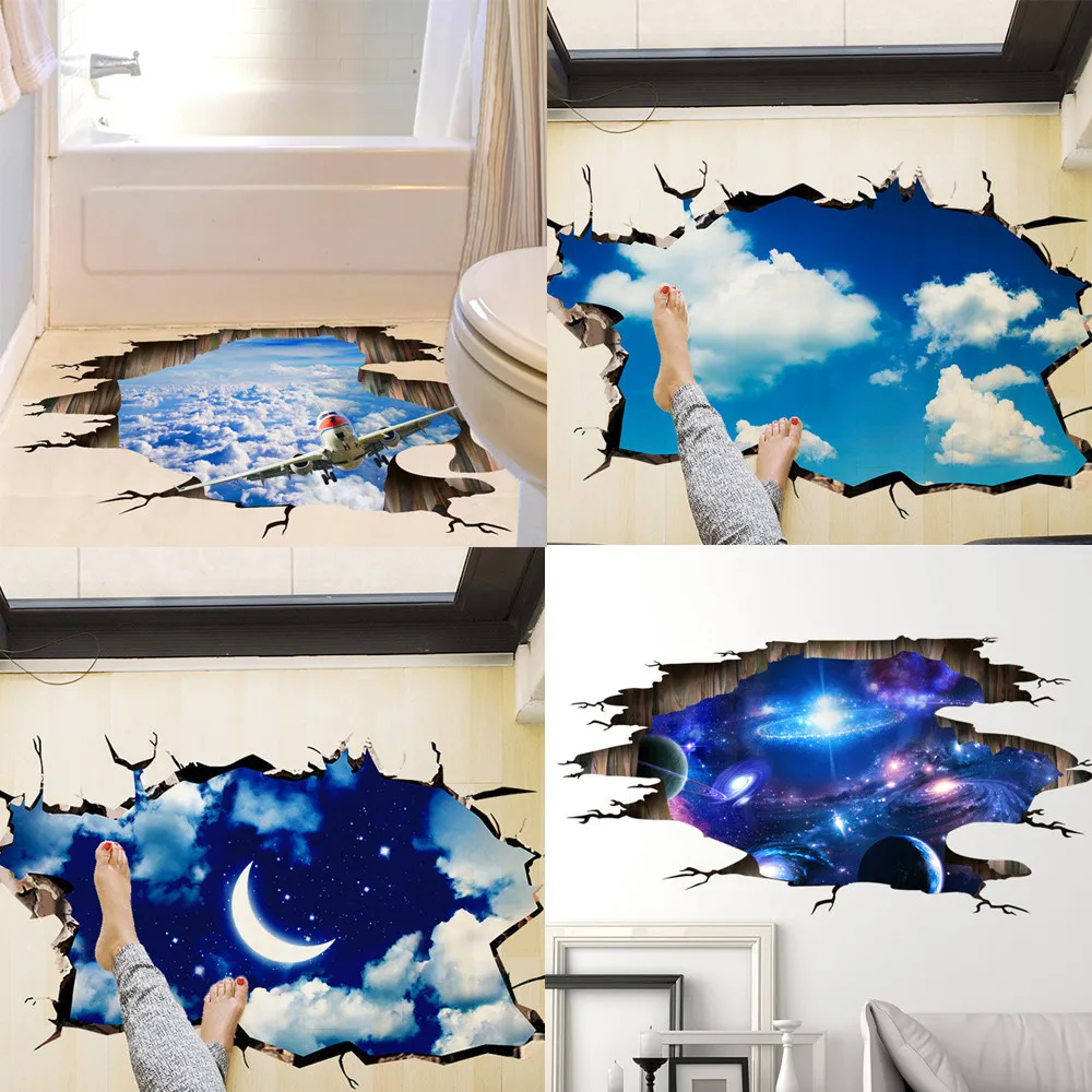 Magical 3D Bridge Floor Wall Stickers Removable Mural Decals Vinyl Art