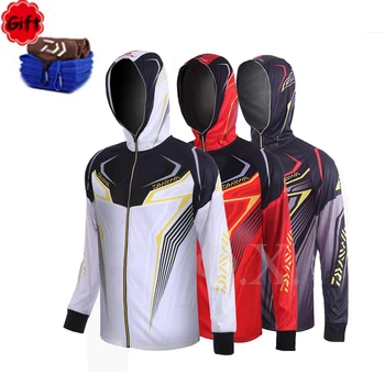 

New Summer Spring Men Long Sleeve Fishing Clothing Fishing Jacket Quick Dry Breathable Riding Fly Fishing Clothes Free Towel