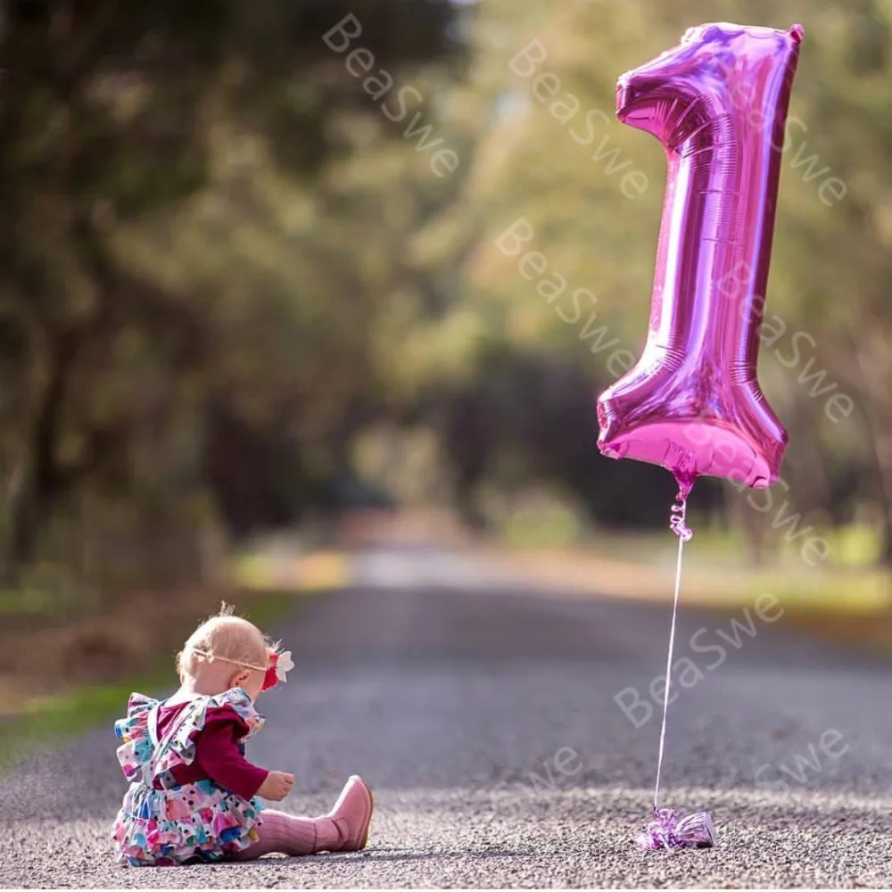 

1pc Big Size 40 inch Rose Gold Black Pink Number 1 Foil Balloons 1st Birthday Party Decoration Helium Anniversary Party supplies