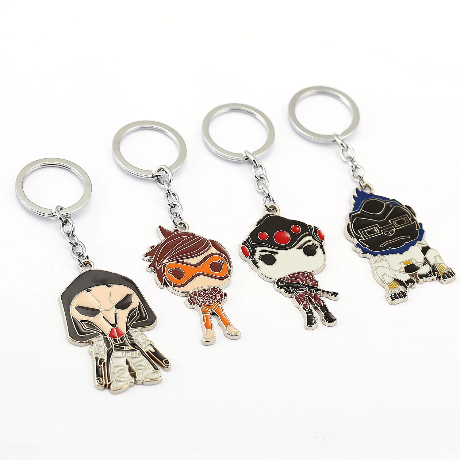 MEEHEE Cute Overwatch Figuras Cartoon Keychains Hot Games Character Key