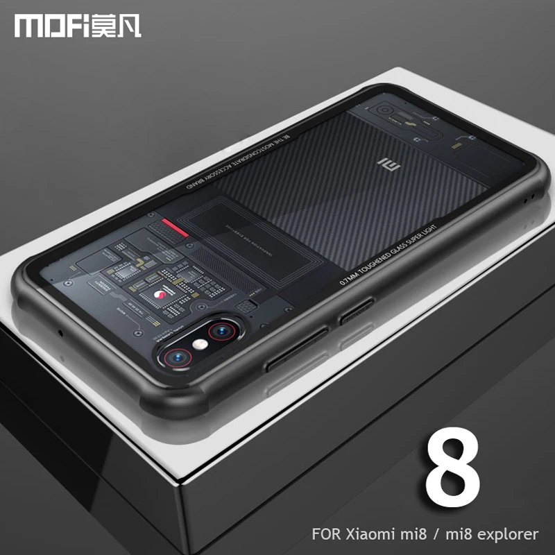 Чехол для xiaomi mi 8 Explorer Version чехол MOFI из закаленного стекла задней панели