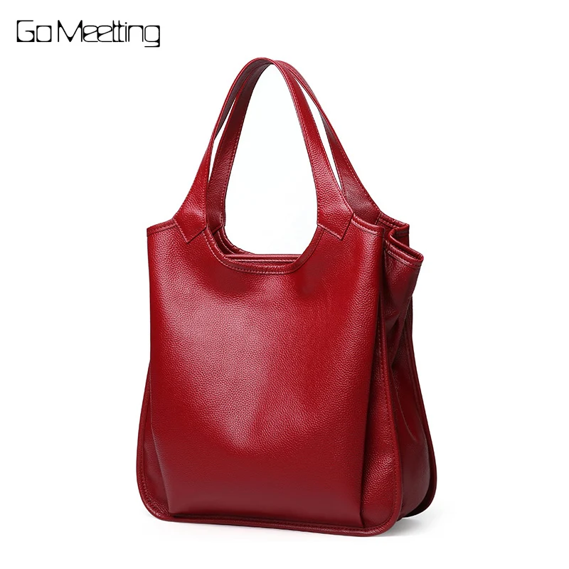 

Go Meetting Fashion Designer Women Shoulder Bag genuine leather handbag casual tote bags for women bolsa feminina top-handle bag