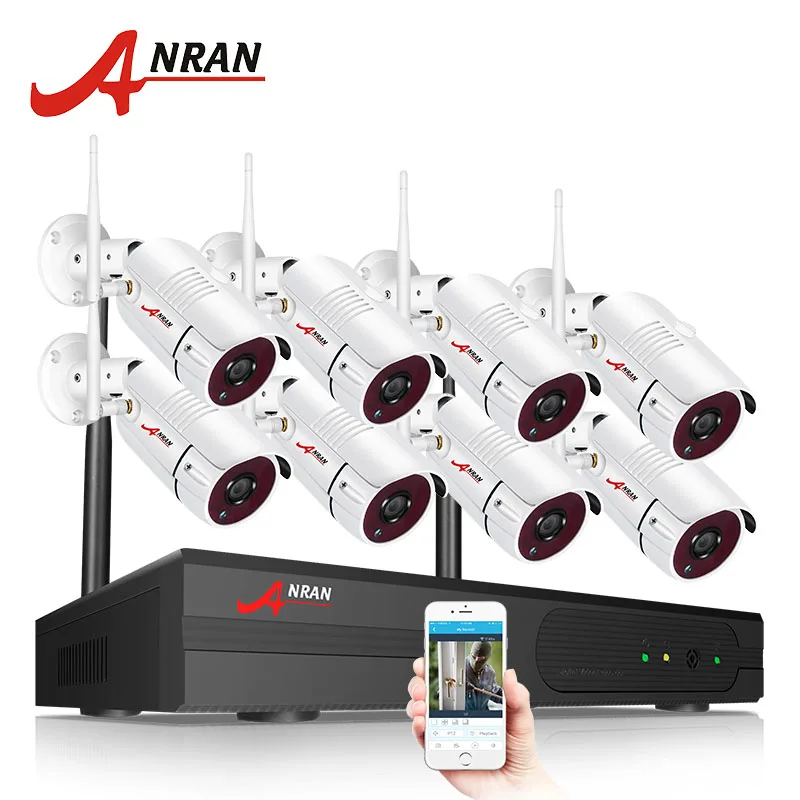 ANRAN Plug And Play 8CH CCTV System Wireless NVR Kit P2P 960P HD IR WIFI IP Camera Outdoor Security Camera Surveillance System ANRAN Plug And Play 8CH CCTV System Wireless NVR Kit P2P 960P HD IR WIFI IP Camera Outdoor Security Camera Surveillance System