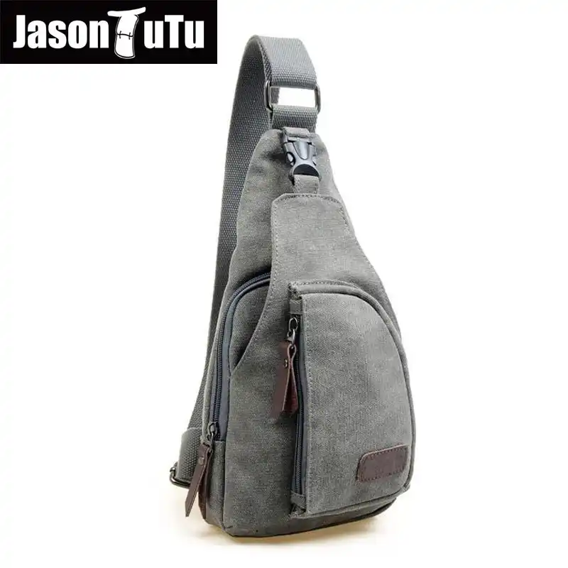 Man Chest Sling Crossbody Bag Canvas Messenger Casual Travel Man Chest Sling Crossbody Bag Canvas