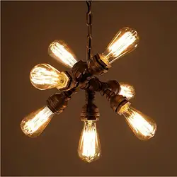 Промышленный стиль Деревяная Подвесная лампа водопровод подвесные светильники с 7 огнями художественное украшение освещение