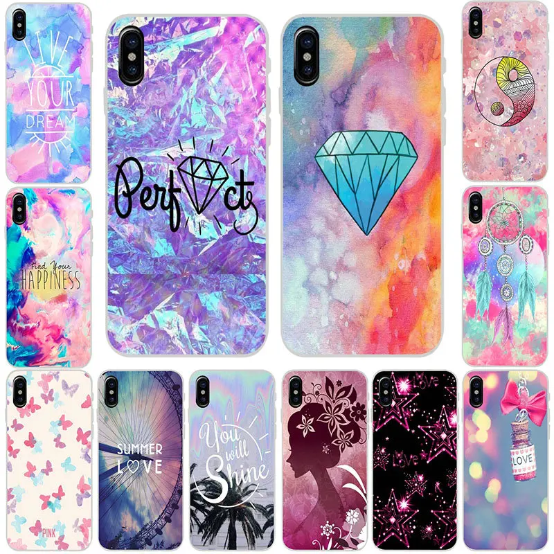 Мягкий силиконовый чехол для iPhone 4 4S 5 5S 5C SE 6 6S 6Plus Plus 7 7Plus 8 8Plus X XR XS Max блестящий