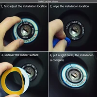 Car Stickers Luminous Alloy Car Ignition Switch Cover Auto Accessories Circle Light Decoration 5