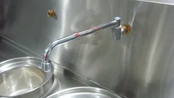 

Free Shipping!In wall mounted semi-automatic rotation kitchen faucet. hotel kitchen sink tap.(alloy)size:300mm