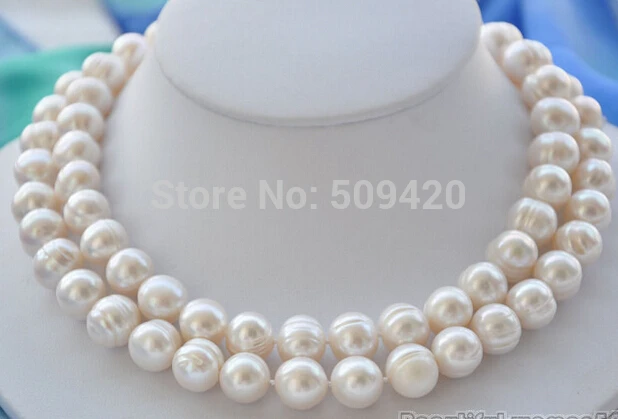 

~~ Free Shipping >>32" 11-12mm NATURE white round freshwater pearl necklace