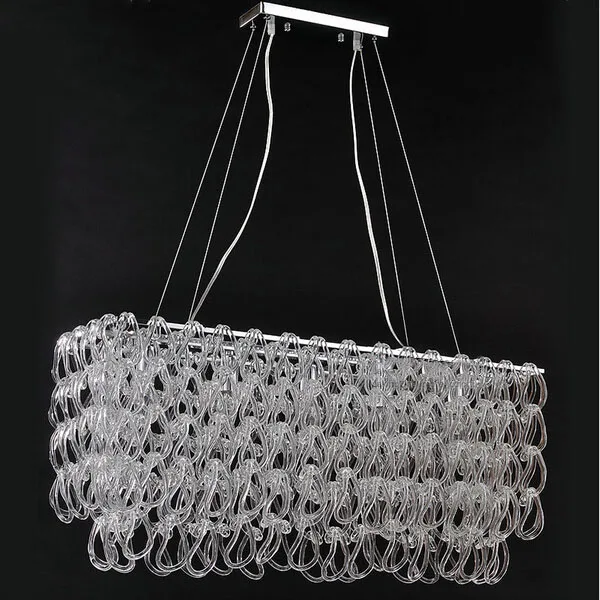 Современная стеклянная люстра Lustre прямоугольник E14 светодиодная осветительная