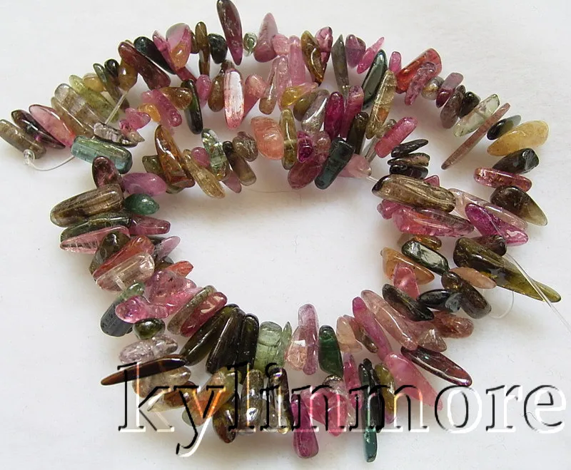 

12MM Natural Tourmaline Chip Beads 15.5''