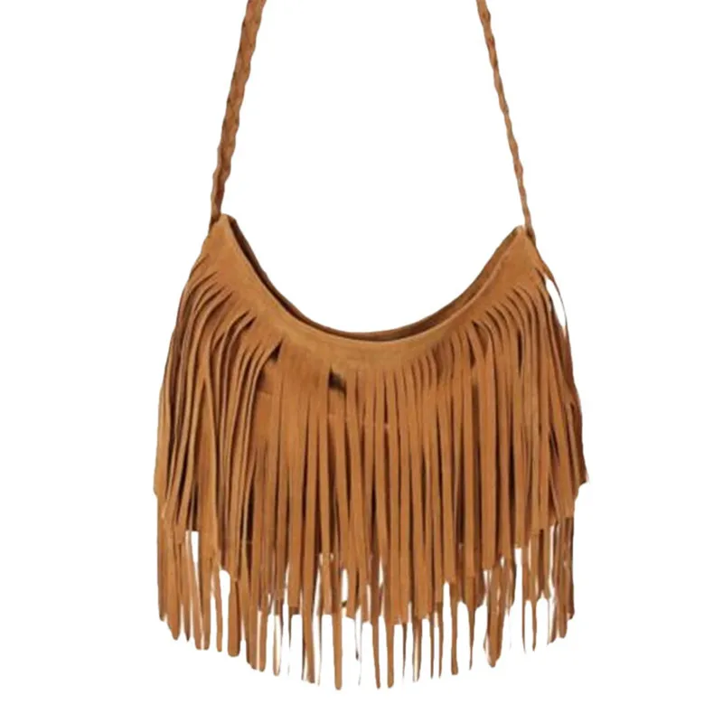 

2017 Best Selling Fashion Women Tassel Leather Suede Fringe Single Shoulder Handbag Crossbody womens' pouch