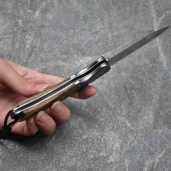 Охотничий нож 440c Лезвие с деревянной ручкой для кемпинга выживания тактический складной нож охотничий карманный инструмент с оболочкой