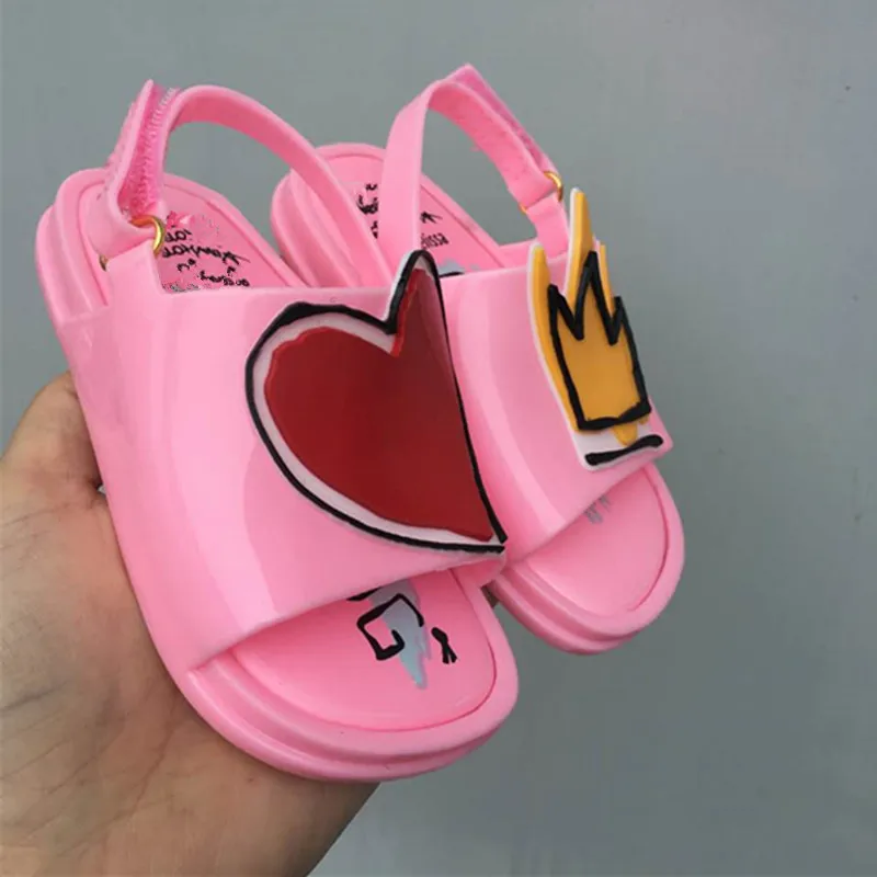 Mini Melissa 2020 Новая прозрачная обувь с красным сердцем сандалии для мальчиков и