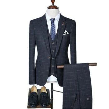 

Blazers Pants Vest / 2019 Fashion New Men's Boutique Suits Sets / Man's Business Wedding Suit Jacket Trousers Waistcoat