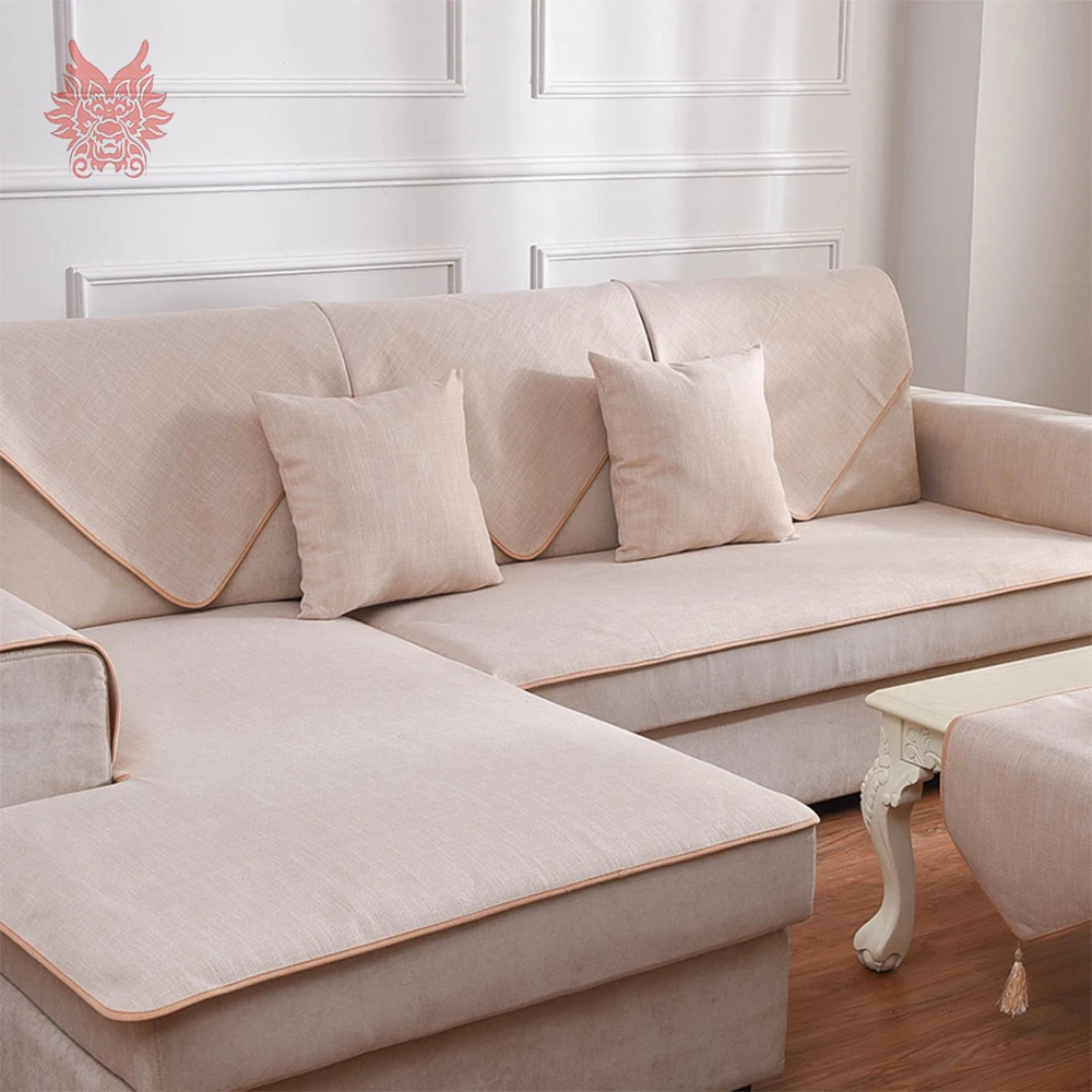 

European style beige linen sofa cover cama cover for living room fundas de sofa sectional couch cover fundas de sofa SP4951