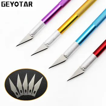 

Precision Hobby Knife Metal Handle with 6pcs blades for Arts Crafts PCB Phone Repair Wood Carving Tools Multi DIY hand tools