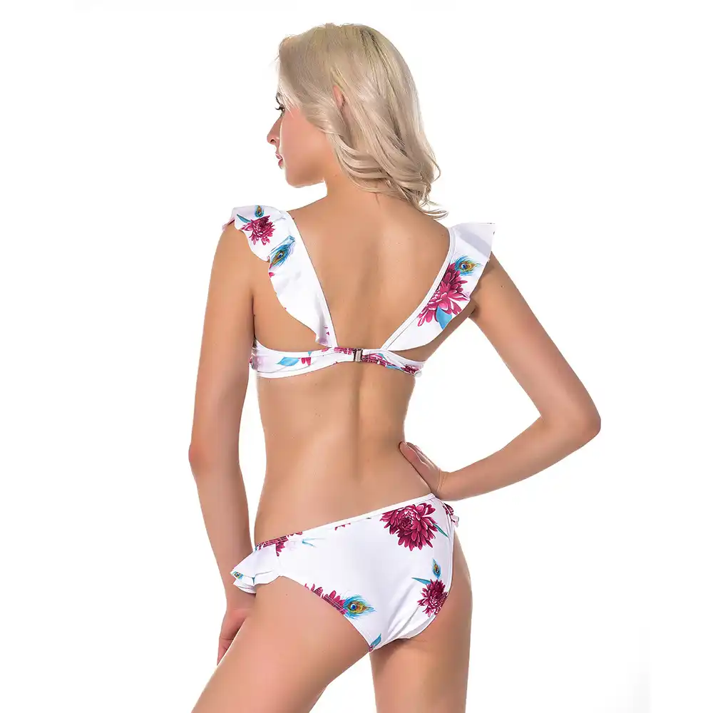 padded ruffle bikini top