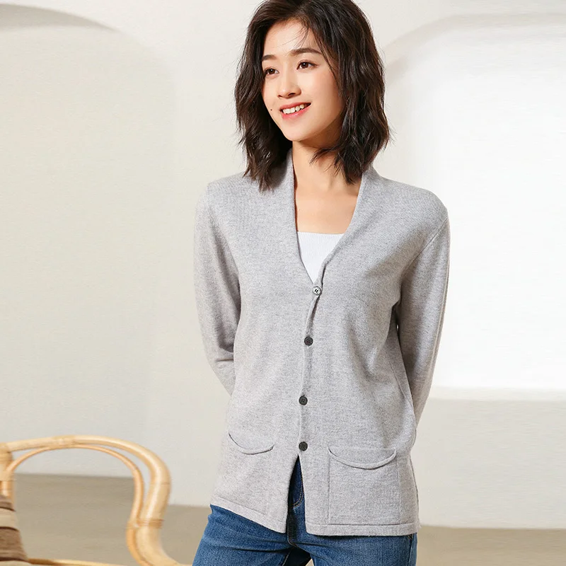

Cashmere Cardigan Sweaters Women Blouse Knitted Cashmere Cardigan Coat Sweater Blouse Solid Elastic Slim Female Casual Jacket