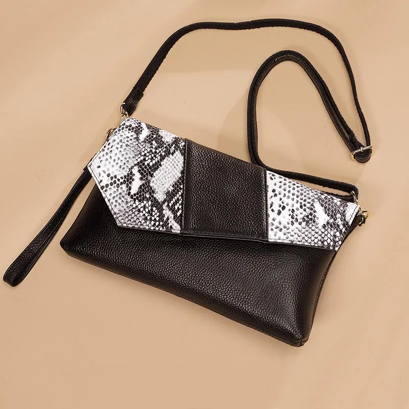 

Creative Shoulder Bag Soft Genuine Leather Top Leather Envelope Flap Lady Crossbody Messenger Bags Women Banquet Clutch Purse