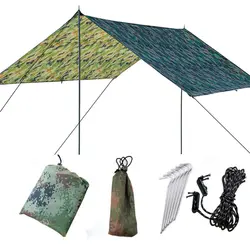 Водонепроницаемый солнце тент укрытие Брезентовая палатка 3x3 м Открытый Кемпинг гамак дождь летать защищающая от УФ-излучения пляжная