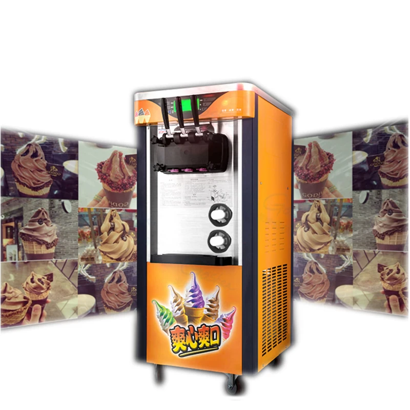 

commercial desktop soft ice cream machine 2100W three-color vertical make ice cream intelligent sweetener ice cream maker 1pc