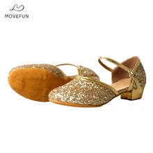 MoveFun/Детская танцевальная обувь; сандалии для девочек; обувь для латинских танцев; экономичная/Танго/бальная танцевальная обувь для детей; 3,5 см; 3 цвета-74