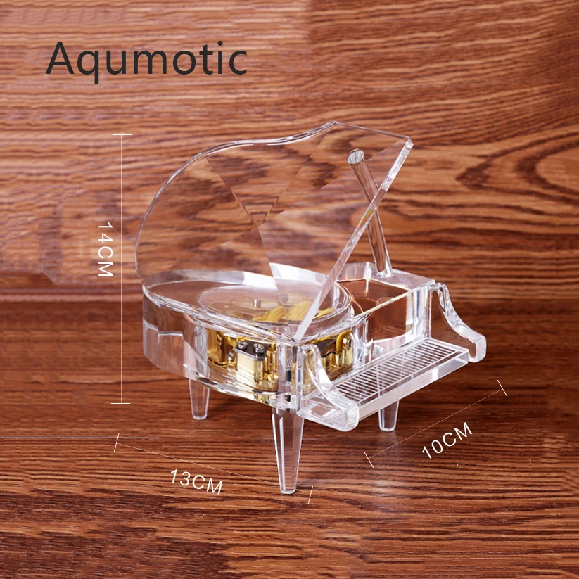 Aqumotic фортепиано Музыкальная шкатулка ясные музыкальные коробки для женщин или мальчиков 3d хороший механизм движения пользовательское слово или фото