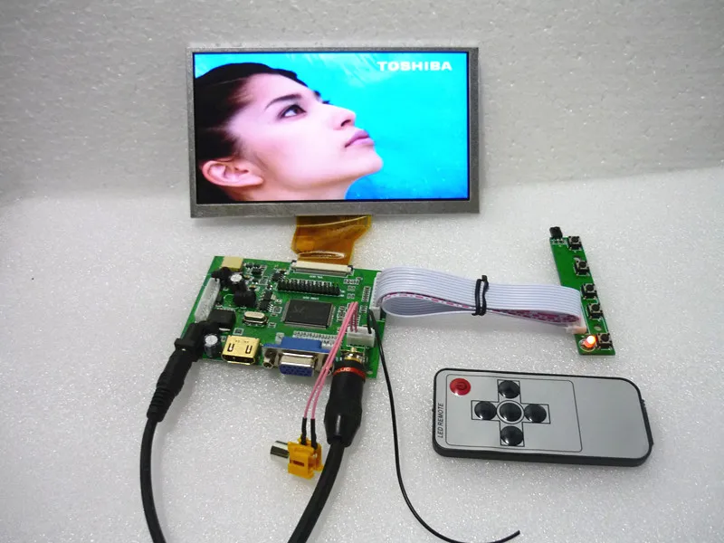  HDMI + 2 av + VGA LCD driver board + 6.5 -inch LCD panel AT065TN14 800 * 480 + OSD keyboard.On-boar