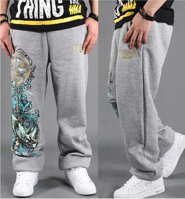 Мужские спортивные штаны в стиле хип-хоп дизайнерские хлопковые модные спортивные штаны Паркур брюки с принтом в стиле хип-хоп Черные Серые
