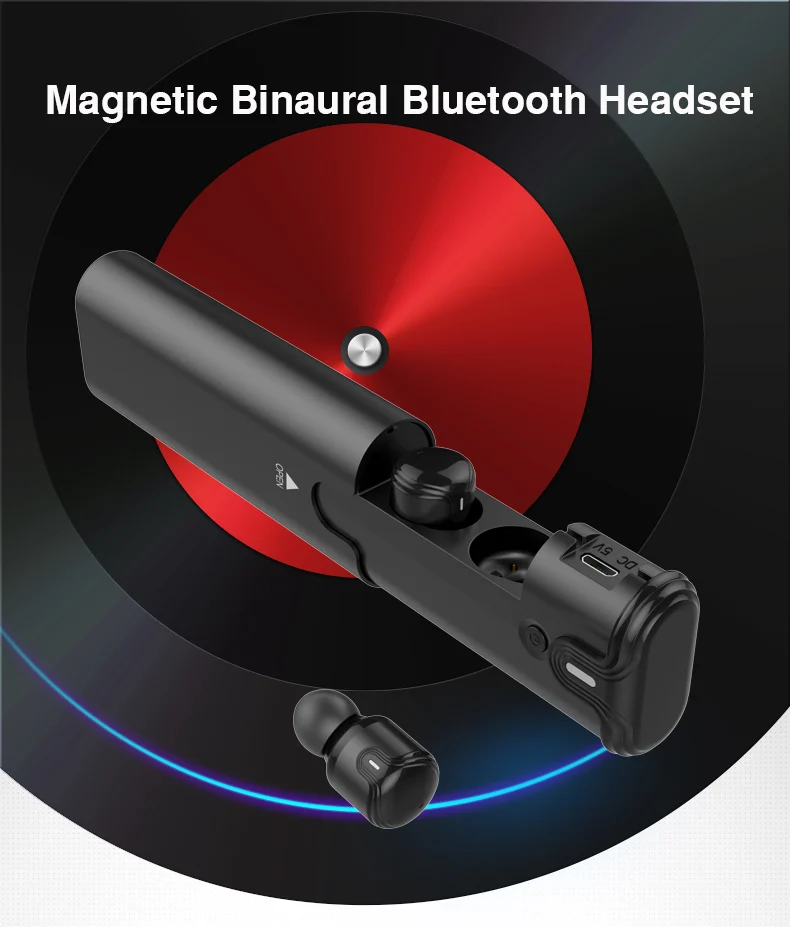 Portable Mini Bluetooth Earphones Headset V4.2 Wireless Earphone TWS Earbuds 700Mah Charging Box Case Bass Stereo Sound with Mic (1)
