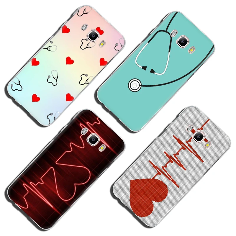 Твердый чехол для телефона медсестры медицинской медицины сердца Samsung GaLaxy J6 J7 J1 J2