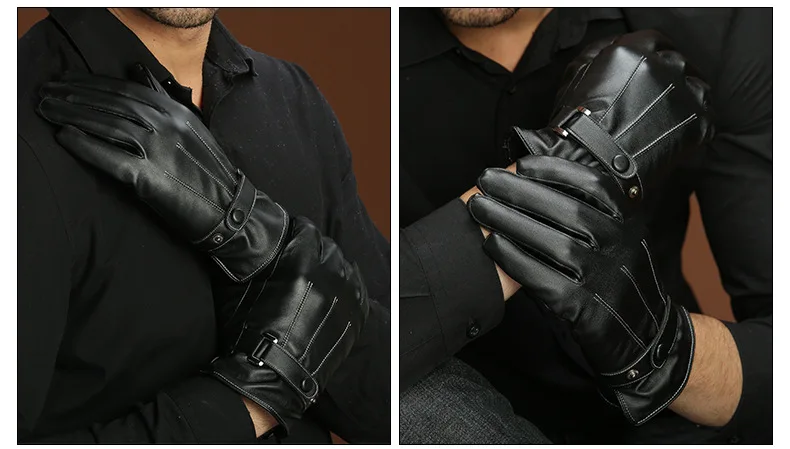 Кожаные перчатки DEER Story толстые Нескользящие теплые осенние и зимние мужские перчатки из искусственной кожи для езды на открытом воздухе перчатки для вождения