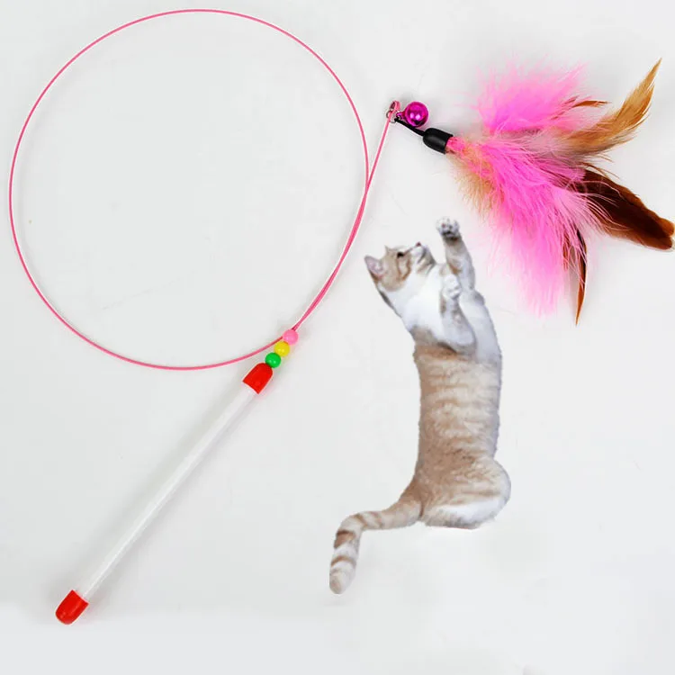 Pet Cat Bell The Dangle Faux Mouse Rod Roped Funny Fun Play Playing Toysin Cat Toys from Home