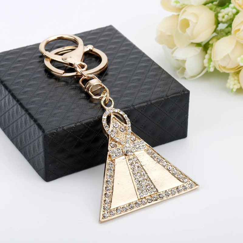

dongsheng Mystic Egyptian Ankh Cross Rose Gold Crystal Charm Pendant Keychain for Woman Fashion Handmade Metal Keychain Gift -50