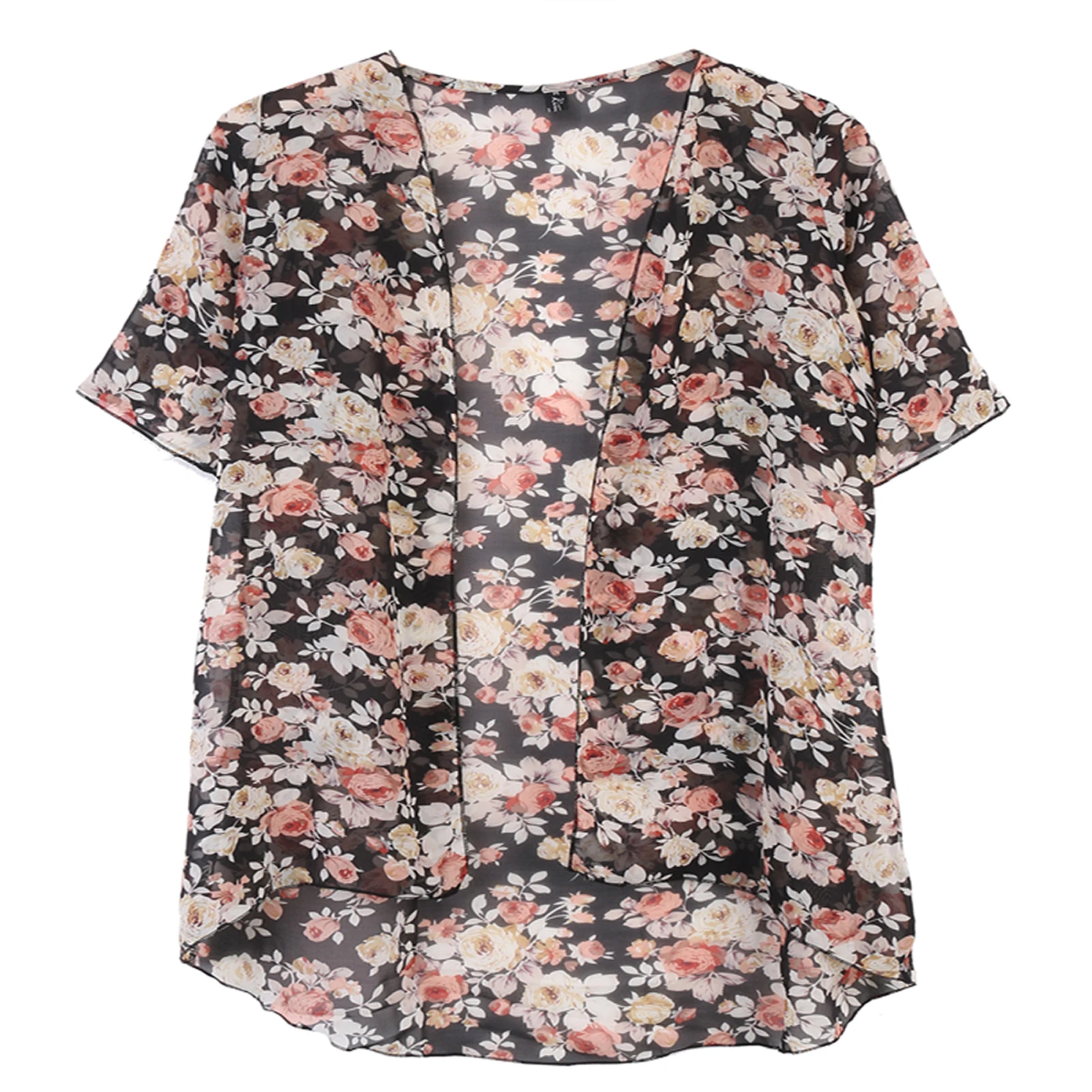 

Fashion Casual Women Floral Chiffon Kimono Cardigan Blouse Beach Bikini Cover Up Tops