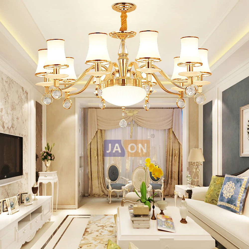 

led e14 Postmodern Iron Crystal Glass Golden LED Chandelier Chandelier Lighting LED Light LED Lamp For Foyer Dinning Room
