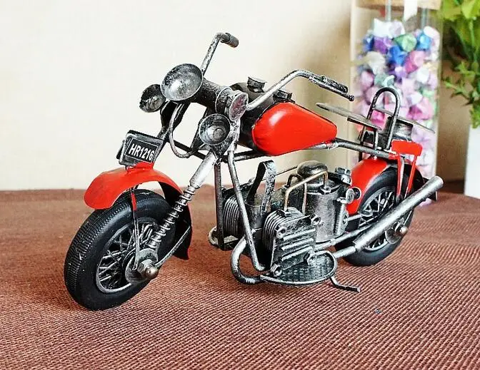 Kopen Retro Motorfiets Model Jongens Geschenken Vintage Motorcross Modellen Iron Metalen Ambachten Schieten Props Bar Desktop Kantoor Home Decor