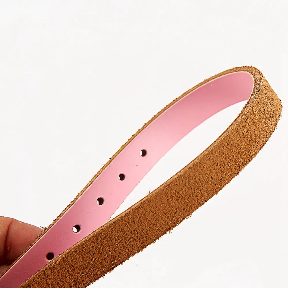 Solid Dog Collars Leather Pink Chihuahua Pitbull Basic Collars Leash For Large Dogs Puppy Cat Lead (23)